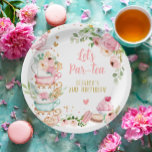 Tea Birthday Party Pink Flower Girl Par-tea Floral Paper Plate<br><div class="desc">Tea themed party paper plates for your perfect celebration. Please see the matching collection for all we have available for this theme.</div>