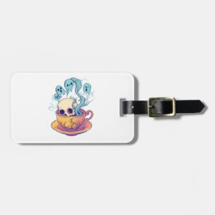 Tea & Bones � Funny Relaxed Skull Luggage Tag