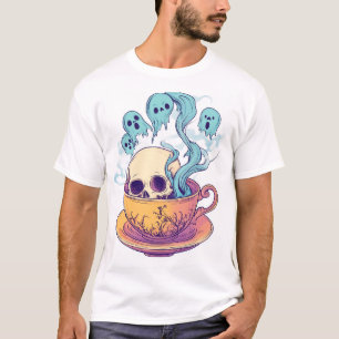 Tea & Bones � Funny Relaxed Skull T-Shirt