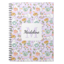 Tea & Bookish Cats Spiral Notebook