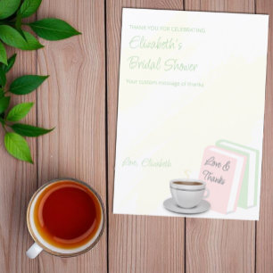 Tea & Books Bridal Shower Thank You Card