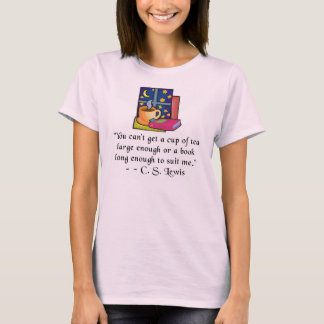 Tea & Books w Quote Ladies Fitted Organic T T-Shirt