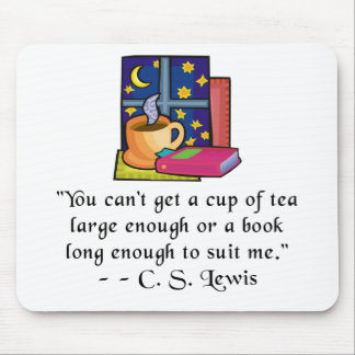 Tea & Books w Quote Mousepad