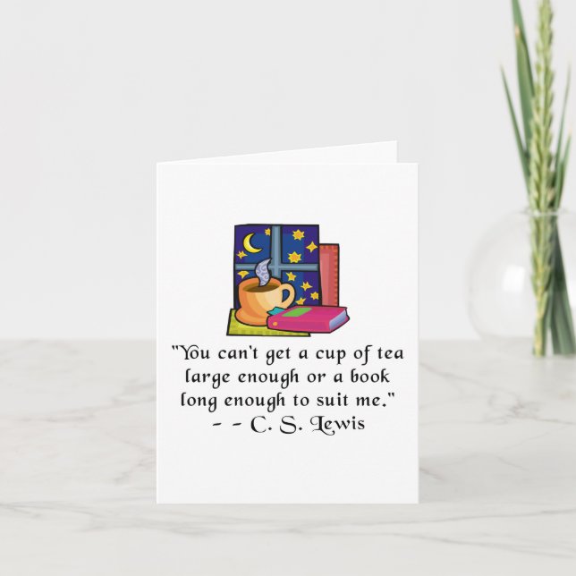 Tea & Books w Quote Notecard (Front)