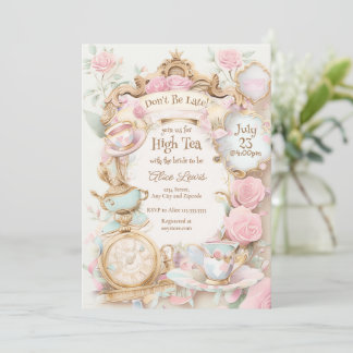 Tea Bridal shower invitation, High Tea invite