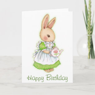 Tea Bunny — Cute Rabbit Birthday Card