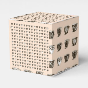 Tea & Coffee Cups on Peach Favor Box