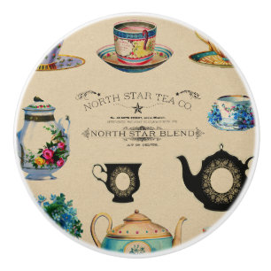 Tea Company Boutons de tiroirs vintages