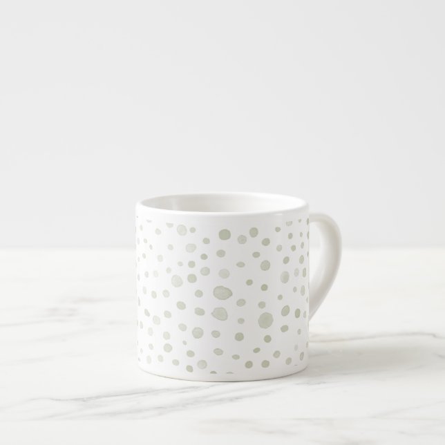 Tea Confetti Watercolor Dots Espresso Mug (Front Right)