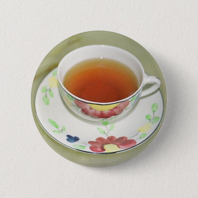 Tea cup 2 inch round button (Front)