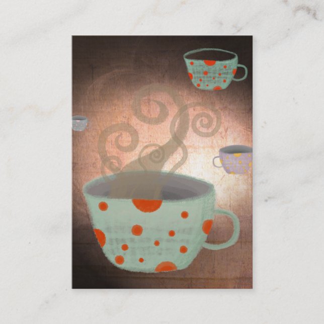 Tea Cup Coffee Shop Business Card (Front)