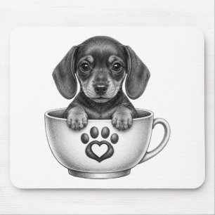 Tea Cup Dachshund Pupp Mouse Pad