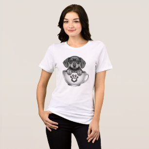 Tea Cup Dachshund Puppy Tri-Blend Shirt