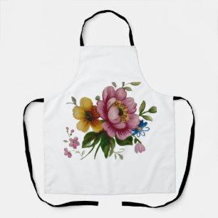 Tea Cup Floral Bouquet Apron