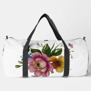 Tea Cup Floral Bouquet Duffle Bag