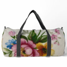 Tea Cup Floral Bouquet Duffle Bag