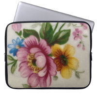 Tea Cup Floral Bouquet Electronics Bag