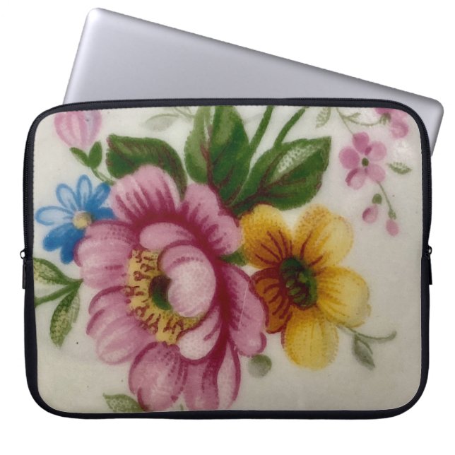 Tea Cup Floral Bouquet Electronics Bag (Front)