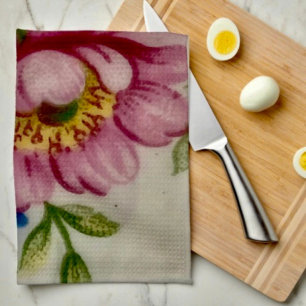 Tea Cup Floral Bouquet Kitchen Towel