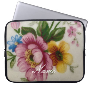Tea Cup Floral Bouquet Laptop Sleeve