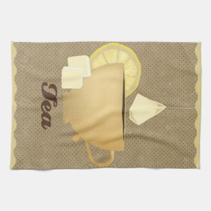 Tea cup illustration kitchen towel