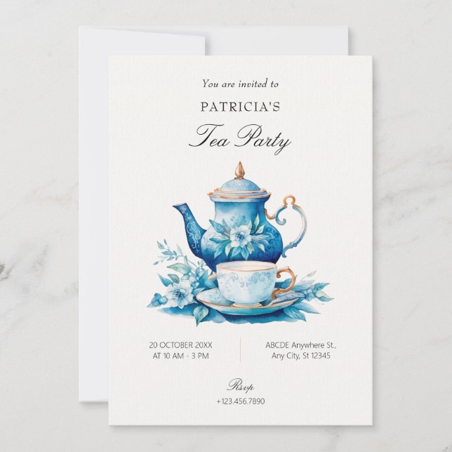Tea cup invitation (Front)