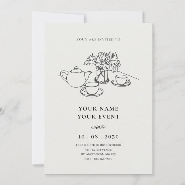 Tea cup  invitation (Front)