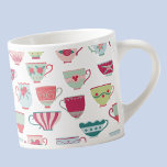 Tea Cup Modern Vintage Espresso Cup<br><div class="desc">A modern take on pretty vintage bone china or porcelain tea cups. Put the kettle on!  
Original art by Nic Squirrell.</div>