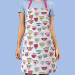 Tea Cup Pattern Apron<br><div class="desc">A modern take on pretty vintage bone china or porcelain tea cups. Put the kettle on! Original art by Nic Squirrell.</div>