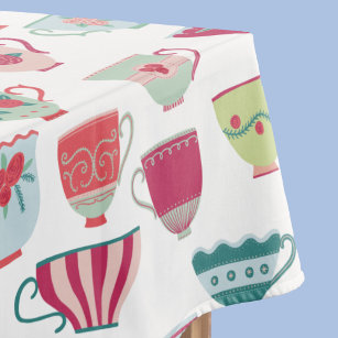 Tea Cup Pattern Tablecloth