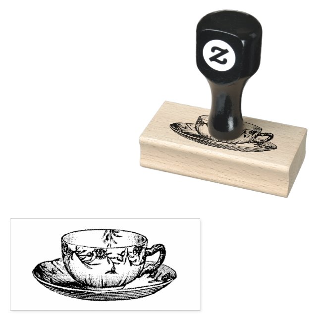  Tea Cup Rubber Stamp (Stamped)