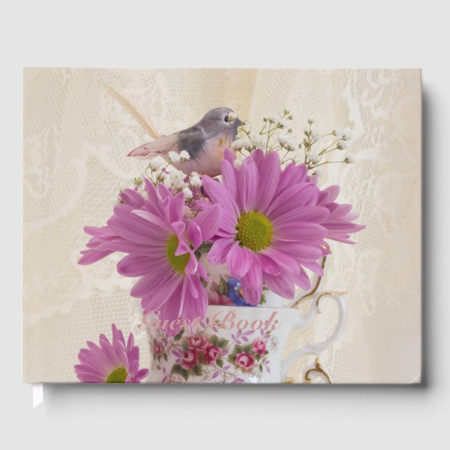 Tea Cups And Daisies  Guest Book (Front)