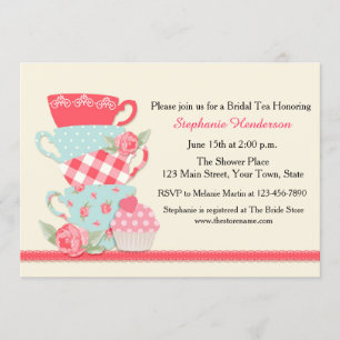 Tea Cups and Roses, Bridal Tea Invitation