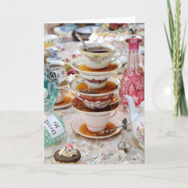 Tea Cups at a Party Card (Front)