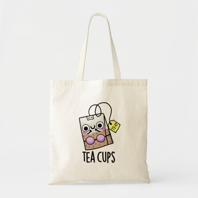 Tea Cups Funny Bra Puns Tote Bag (Front)