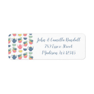 Tea Cups Return Address Label