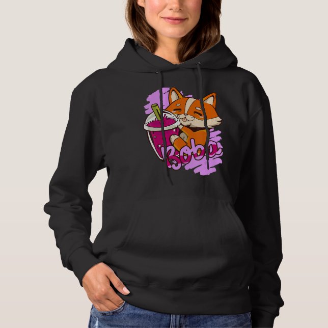 tea cute animation boba hoodie (Front)