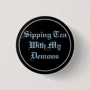 Tea & Demons Pastel Goth 1 Inch Round Button