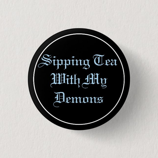 Tea & Demons Pastel Goth 1 Inch Round Button (Front)