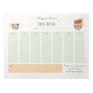 Tea Drinker Personalized Victorian Style Planner Notepad