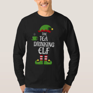 Tea Drinking Elf Family Matching Group Christmas T-Shirt