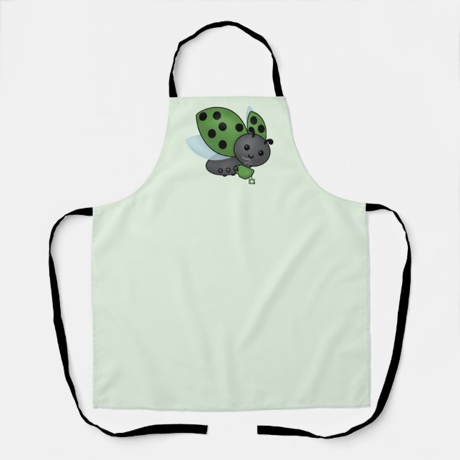 Tea Drinking Ladybug Apron (Front)