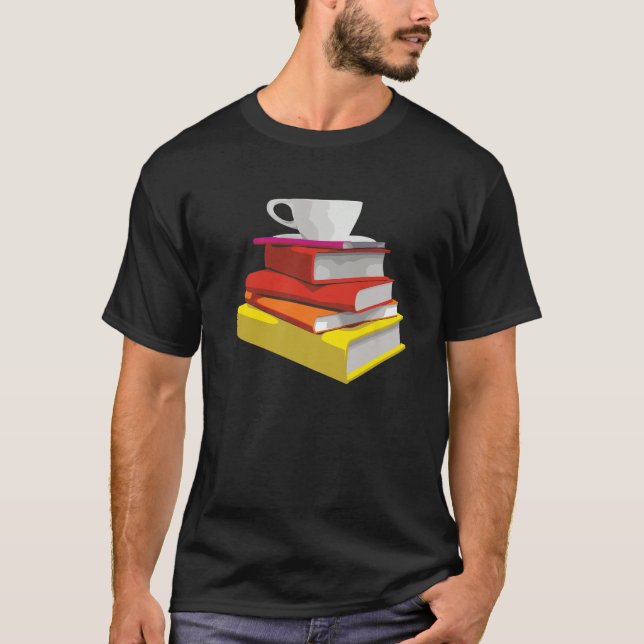 Tea Drinking Reading Books Bookworm T-Shirt (Front)