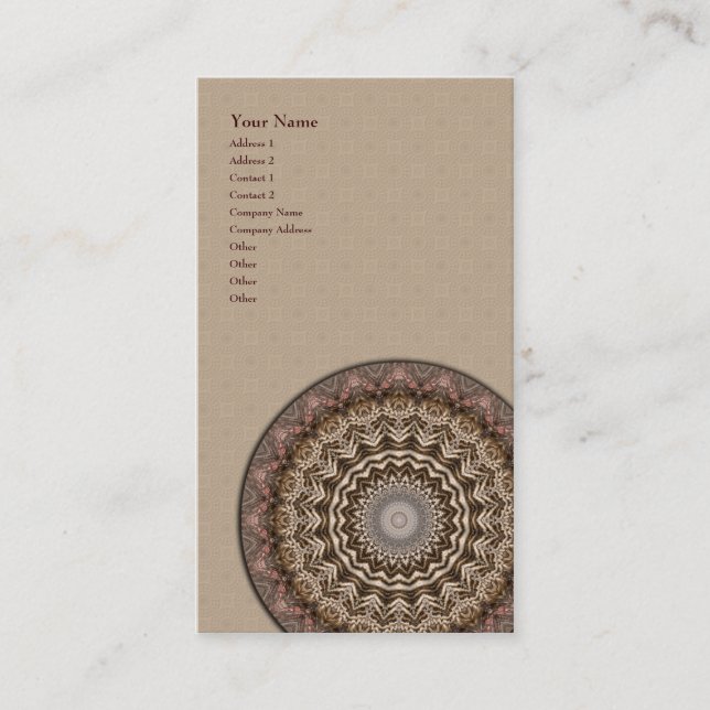 Tea Dyed Mandala • Vertical Business Card (Front)