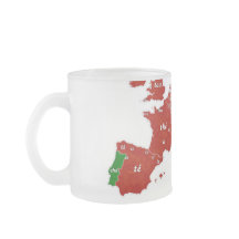 Tea Europe Linguistic Map Frosted Glass Mug