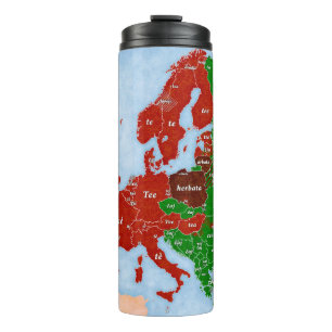 Tea Europe Linguistic Map Thermal Tumbler