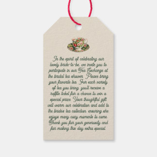 Tea Exchange Request Enclosure Card- Tea bag Shape Gift Tags