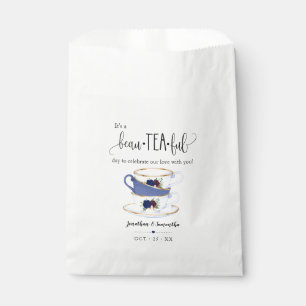 Tea Favour Bags navy floral wedding favour bag