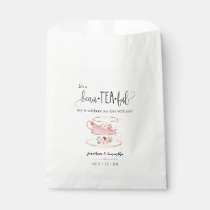 Tea Favour Bags pink floral wedding favour bag