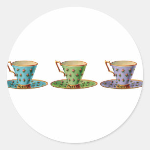 Tea for Three Classic Round Sticker
